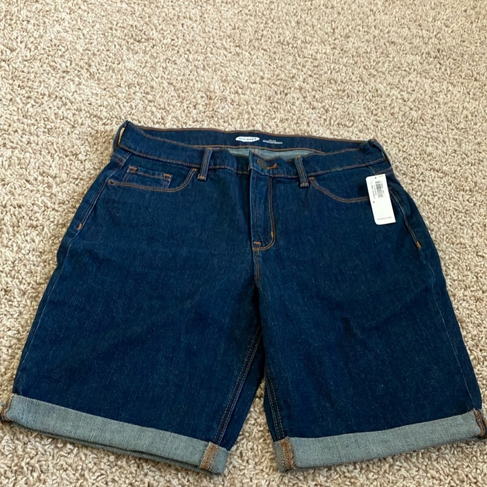 NEW Old Navy Dark Blue High Rise Jean Shorts